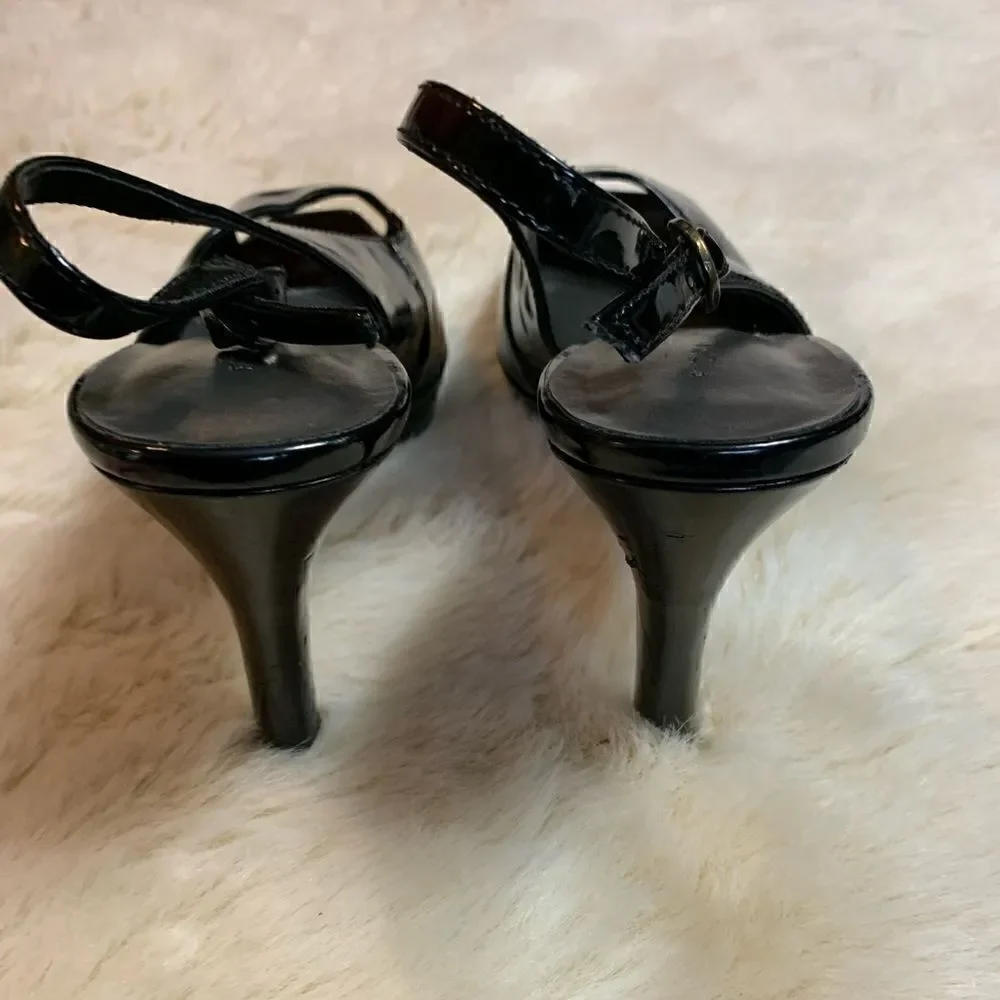 Fiona Black Sling Back Heels size 9